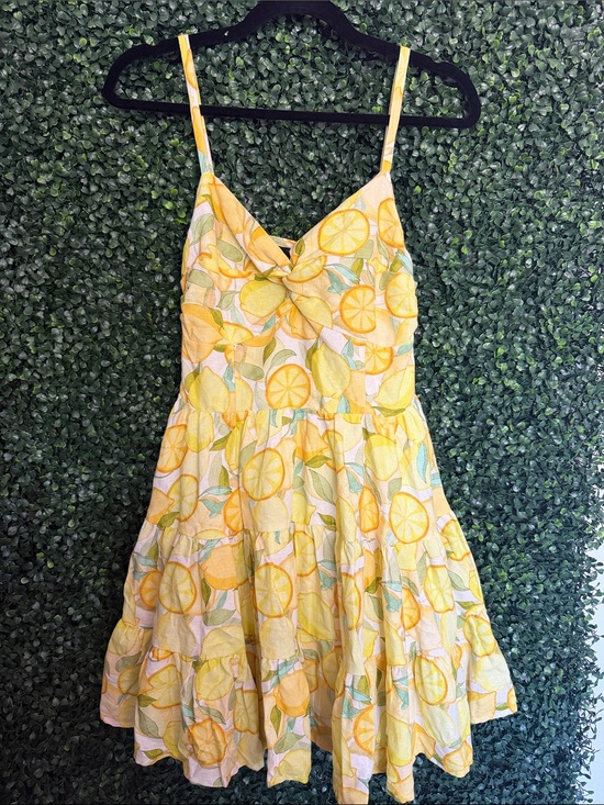 Avec Les Filles Dresses & Skirts - Avec Les Filles Yellow Lemon Print Mini Dress size 2